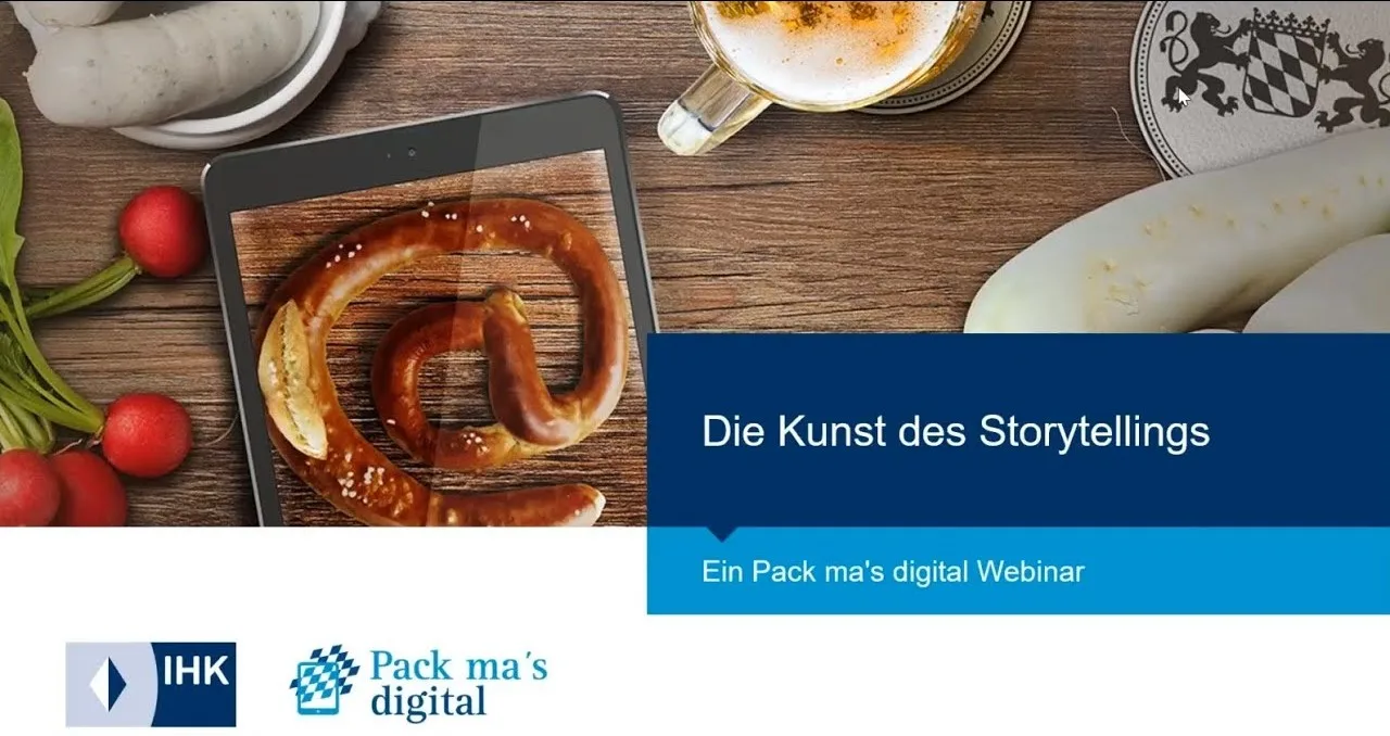 Event-Cover: Die Kunst des Storytellings, ein Webinar von Pack ma's digital der IHK für München und Oberbayern